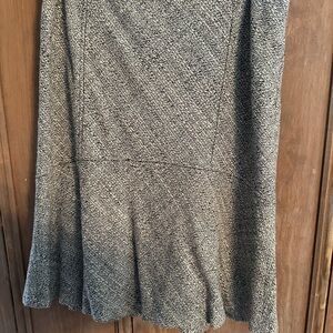 Vintage Yansi Fugel Textured Black A-Line Skirt